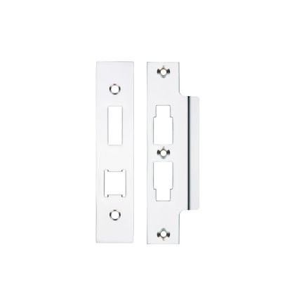 Zoo Hardware Spare Acc Pk for UK Horizontal 3L Locks - *BLANK* - Contains Forend, Strike and Fixing Screws (Lock Version) - Chrome