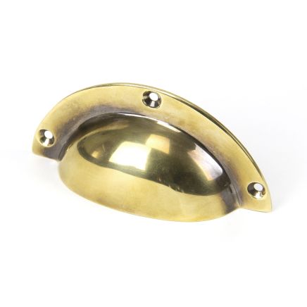 Aged Brass 4" Plain Drawer Pull