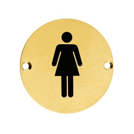 Zoo Hardware Sex Symbol - Female - 76mm dia - PVD Satin Brass