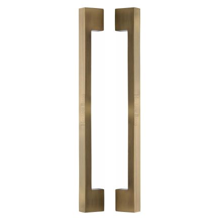 Heritage Brass Back to Back Door Pull Handle Metro Design 457mm Antique Brass Finish