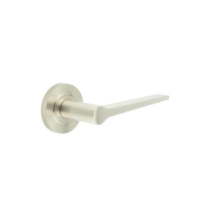 Knightsbridge Door Handle on Knurled Rose Satin Nickel - By Frelan Hardware - BUR20KIT317