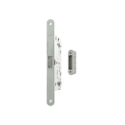 AGB Polaris 2XT Magnetic Bathroom Lock 50mm backset with strike plates for ALU doors - Satin Chrome