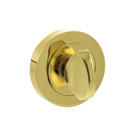 Mediterranean WC Turn and Release on Round Rose - Polished Brass