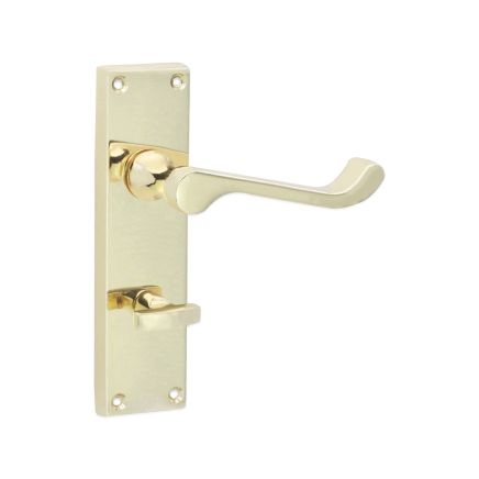 Victorian Scroll Bathroom Lever Handle 150mm Polished Brass