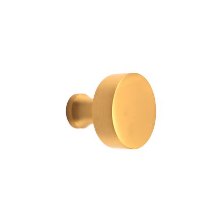 Round Cupboard Knob Satin Brass