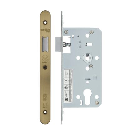 Zoo Hardware 2 Piece - DIN latch - backset 55mm - radius - Antique Brass