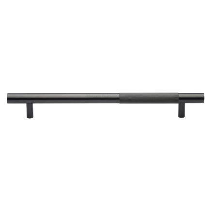 Heritage Brass Door Pull Handle Bar Knurled Design 457mm Matt Bronze Finish