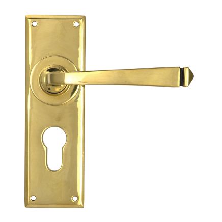 Aged Brass Avon Lever Euro Lock Set