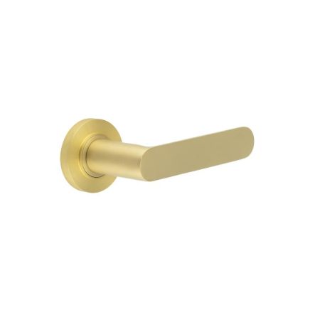 Kensington Door Handles Plain Rose Satin Brass - By Frelan Hardware - BUR25KIT235