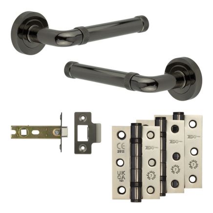 Complete Midtown Door Handle Pack - Internal Doors - Black Nickel - 76mm / 3-inch Hinges - JE-G3B-BN