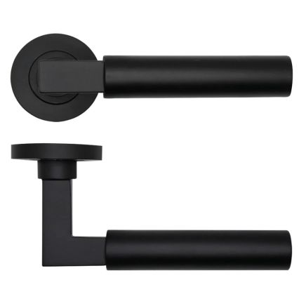 Zoo Hardware Garda Lever on Round Rose - Black