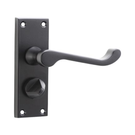 Victorian Scroll Privacy Lever Handle 115mm Matt Black