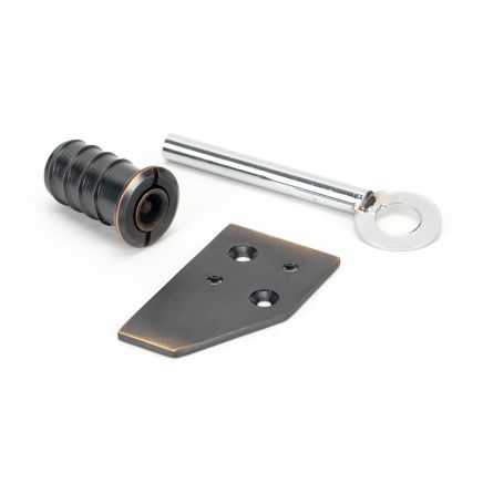 Aged Bronze Key-Flush Sash Stop