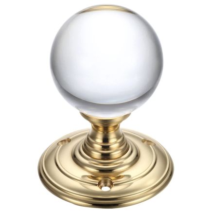 Zoo Hardware Glass Ball Mortice Knob - 55mm - Polished Brass