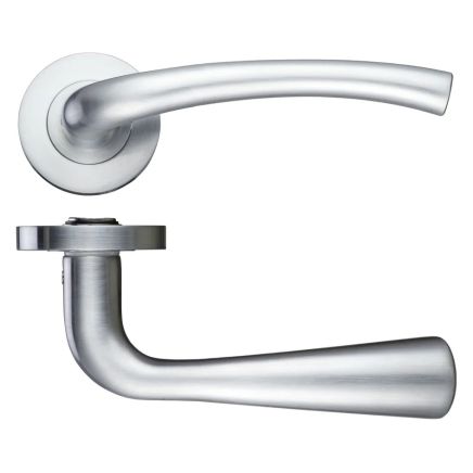 Zoo Hardware Assisi lever on round rose - Satin Chrome