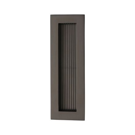 Reeded Rectangular Flush Pull 175 x 58mm Matt Bronze finish