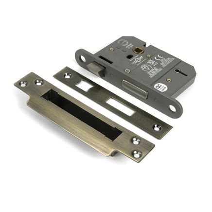 Aged Brass 3" 5 Lever BS Sash Lock