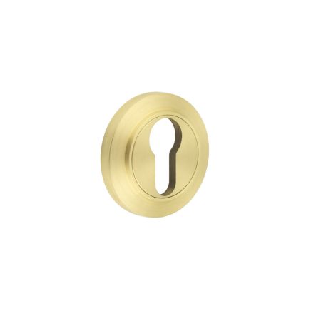 Burlington Euro Profile Escutcheons Chamfered Rose Satin Brass - By Frelan Hardware - BUR-61SB-72SB