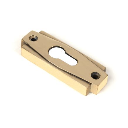 Aged Brass Art Deco Euro Escutcheon (Set)