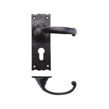 Zoo Hardware Traditional Lever on euro Backplate - 6" - Black