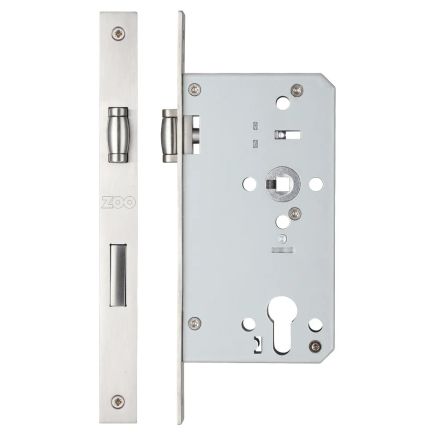 Zoo Hardware Roller din euro sashlock - 72mm c/c - backset 60mm - Satin Stainless