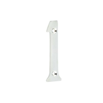75mm Polished Chrome 1 Screw Fix Numeral - By Frelan Hardware - JNUM1PC