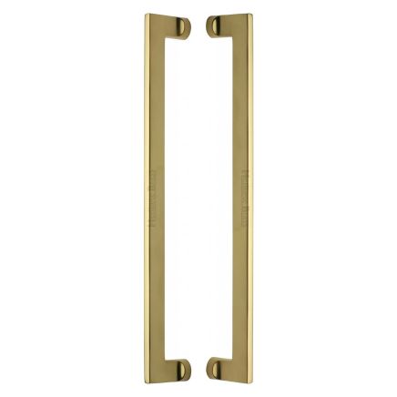 Heritage Brass Back to Back Door Pull Handle Apollo Design 460mm Polished Brass Finish