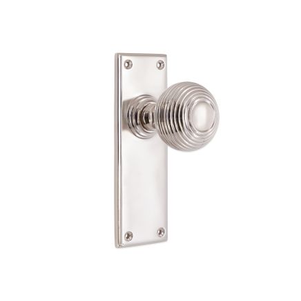 Beehive Knob on Backplate Latch Polished Nickel