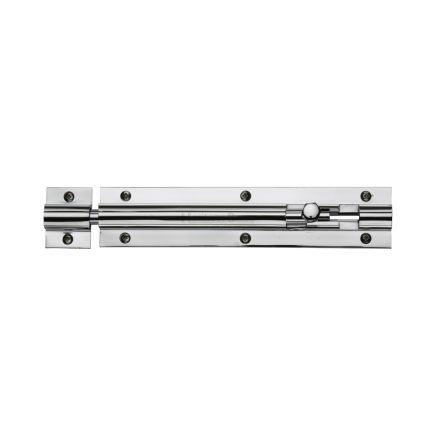 Heritage Brass Door Bolt Straight 6" x 1.25" Polished Chrome finish