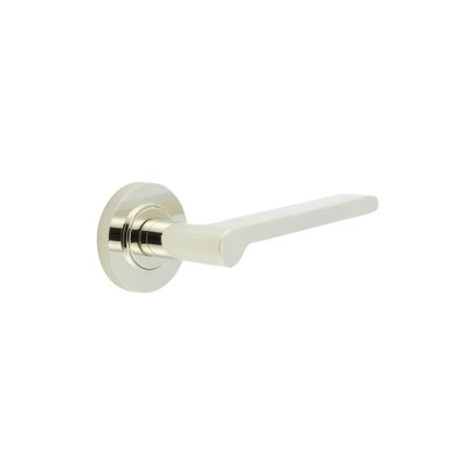 Fitzrovia Door Handles Knurled Rose Polished Nickel - By Frelan Hardware - BUR15KIT161