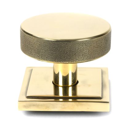 Aged Brass Brompton Centre Door Knob (Square)
