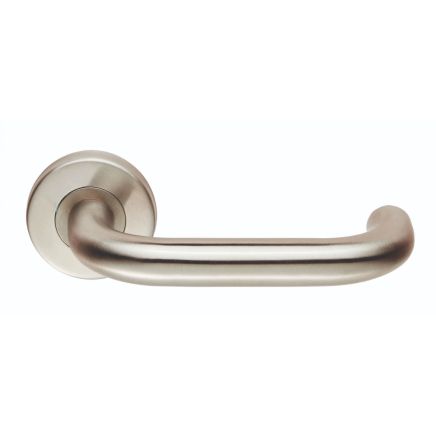Safety Lever On Sprung Rose - Bright Stainless Steel