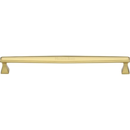 Heritage Brass Cabinet Pull Deco Design 254mm CTC Polished Brass Finish