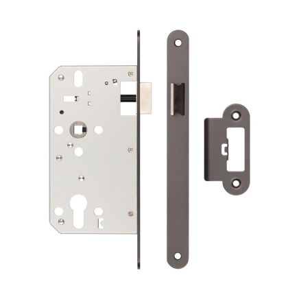 72mm Dark Bronze Din Euro Latch Radiused 60mm Backset - By Frelan Hardware - JL-DL60RDB