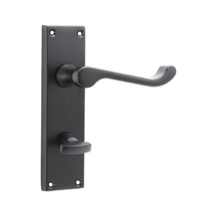 Victorian Scroll Bathroom Lever Handle 150mm Matt Black