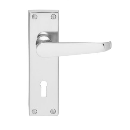 Contract Victorian Lever On Lock Backplate - Polished Chrome