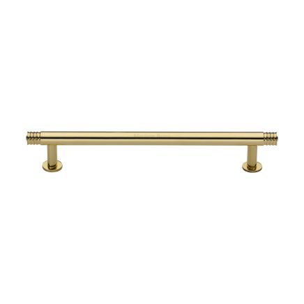 Heritage Brass Cabinet Pull Contour Design with 16mm Rose 160mm CTC Polished Brass finish
