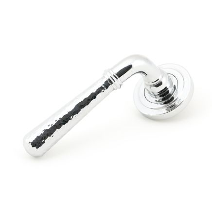 Polished Chrome Hammered Newbury Lever on Rose Set (Art Deco) - Unsprung