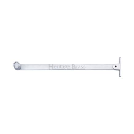 Heritage Brass Casement Stay Roller Arm Design 254mm Satin Chrome Finish