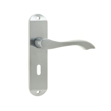Broadway Suite Door Handle on Lockplate Satin Chrome - By Frelan Hardware - JV920SC
