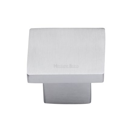 Heritage Brass Cabinet Knob Classic Square Design 32mm Satin Chrome finish