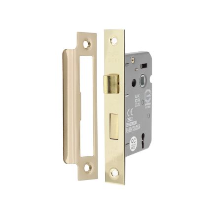 3" CE 3 Lever Mortice Sash Lock FD60 - Electro Brass