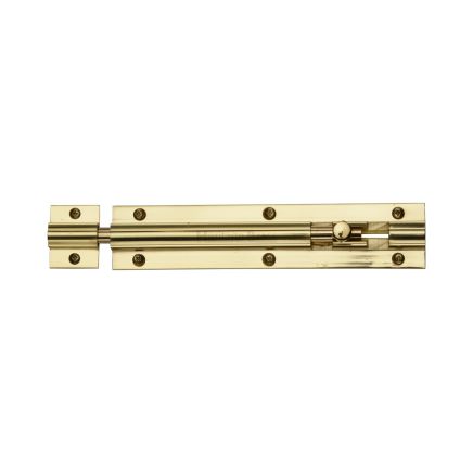 Heritage Brass Door Bolt Straight 6" x 1.25" Polished Brass finish