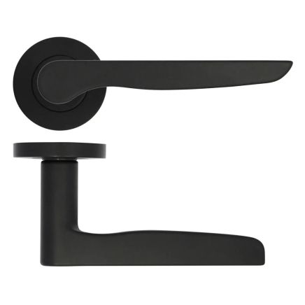 Zoo Hardware Vigo lever on rose - Matt Black