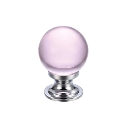 Zoo Hardware Glass Ball Cabinet Knob - Plain 25mm - Chrome
