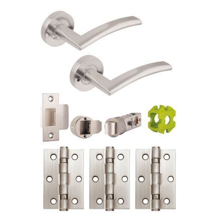 Jigtech Sabre Privacy Door Pack Satin Chrome - JTB81205