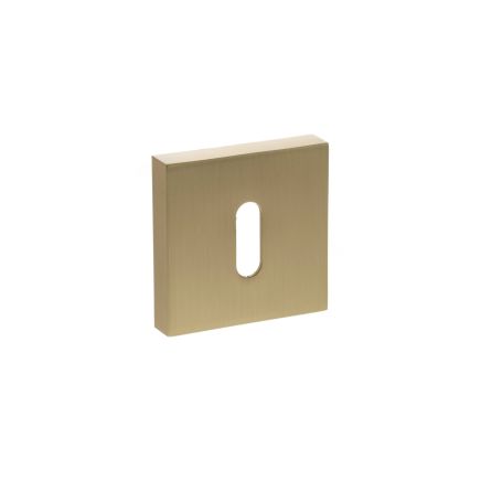 STATUS Key Escutcheons on S4 Square Rose - Satin Brass (Pair)