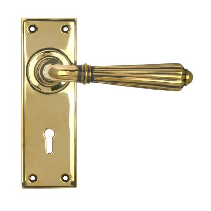 Aged Brass Hinton Lever Lock Set