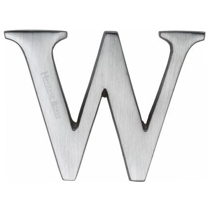 Heritage Brass Alphabet W Pin Fix 51mm (2") Satin Chrome Finish