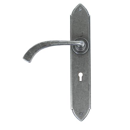 Pewter Gothic Curved Sprung Lever Lock Set
